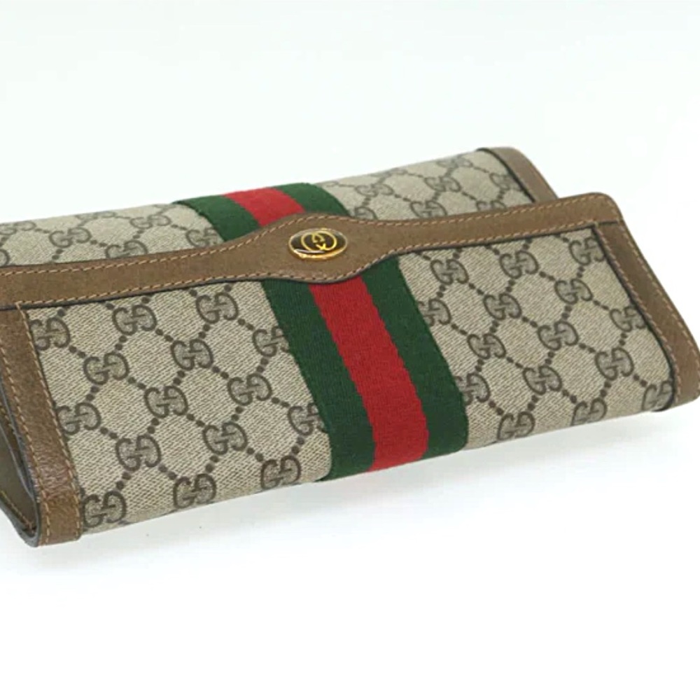GUCCI GG Supreme Web Sherry Line Clutch Bag - Picture 7 of 15